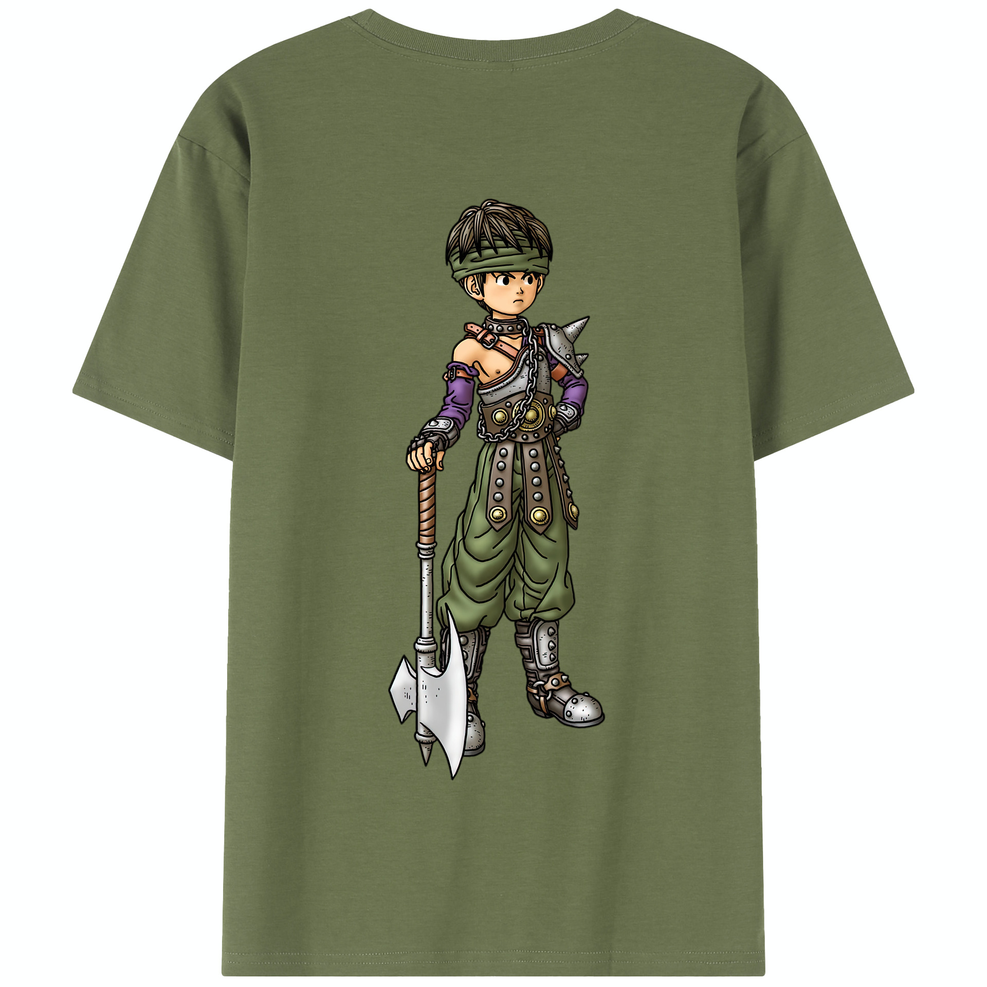 （画像用） ドラゴンクエスト Doragon Kuesuto Dragon Quest 綿100％半袖Tシャツ（背面プリント）